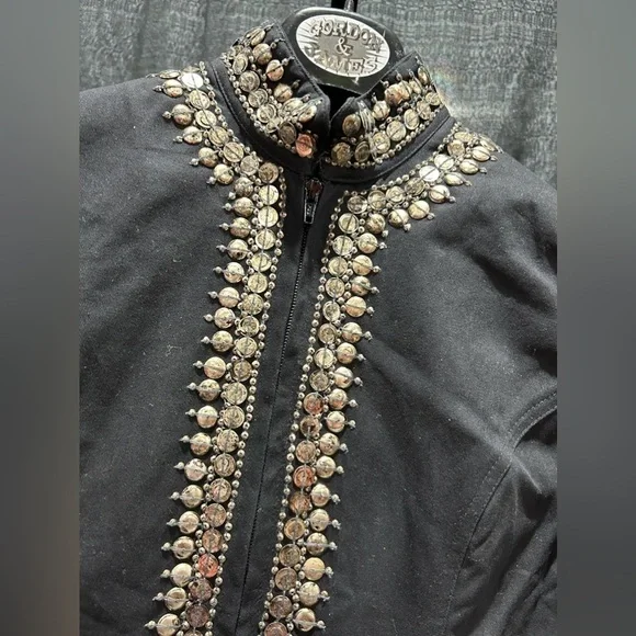 Gordon James Studded embellished Black Jacket Size Medium - Picture 3 of 4